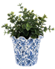 Load image into Gallery viewer, Blue &amp; White Floral  Scallop Edge Planter
