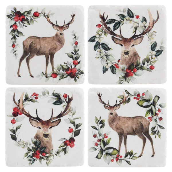 Holiday Stag Coasters