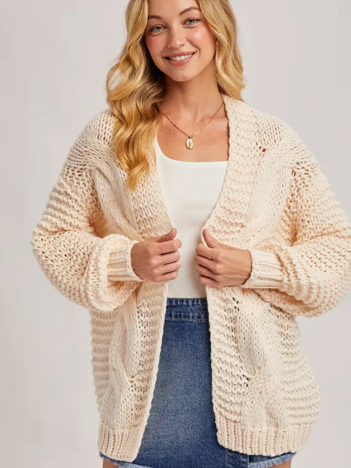 Chunky Cable Knit  Cardigan