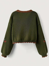 Load image into Gallery viewer, Fox Motif Cropped Cardigan
