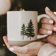 Load image into Gallery viewer, Green Trees Stoneware Coffee Mug
