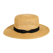 Load image into Gallery viewer, Sewn Paper Braid Boater Sun Hat
