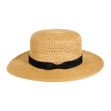 Load image into Gallery viewer, Sewn Paper Braid Boater Sun Hat
