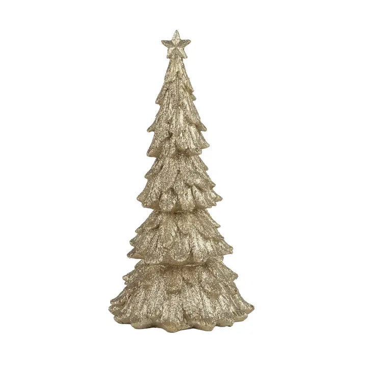 Glittered Tabletop Fir Tree,Champagne Gold,8in