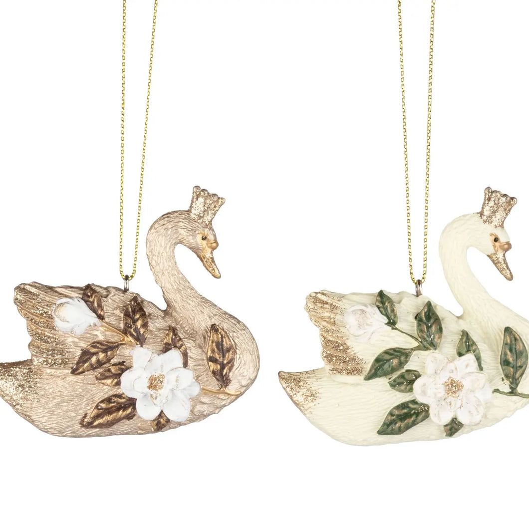 Asst Swan Ornament ,3.75in