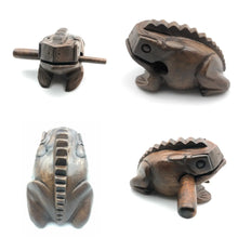 Load image into Gallery viewer, 5&quot; Dk.Brown Wooden Croaking Frog Drum
