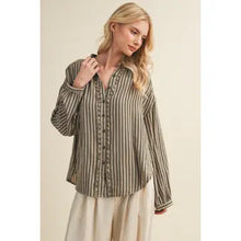 Load image into Gallery viewer, Ruffle Placket Blouson Sleeve Blouse-Olive
