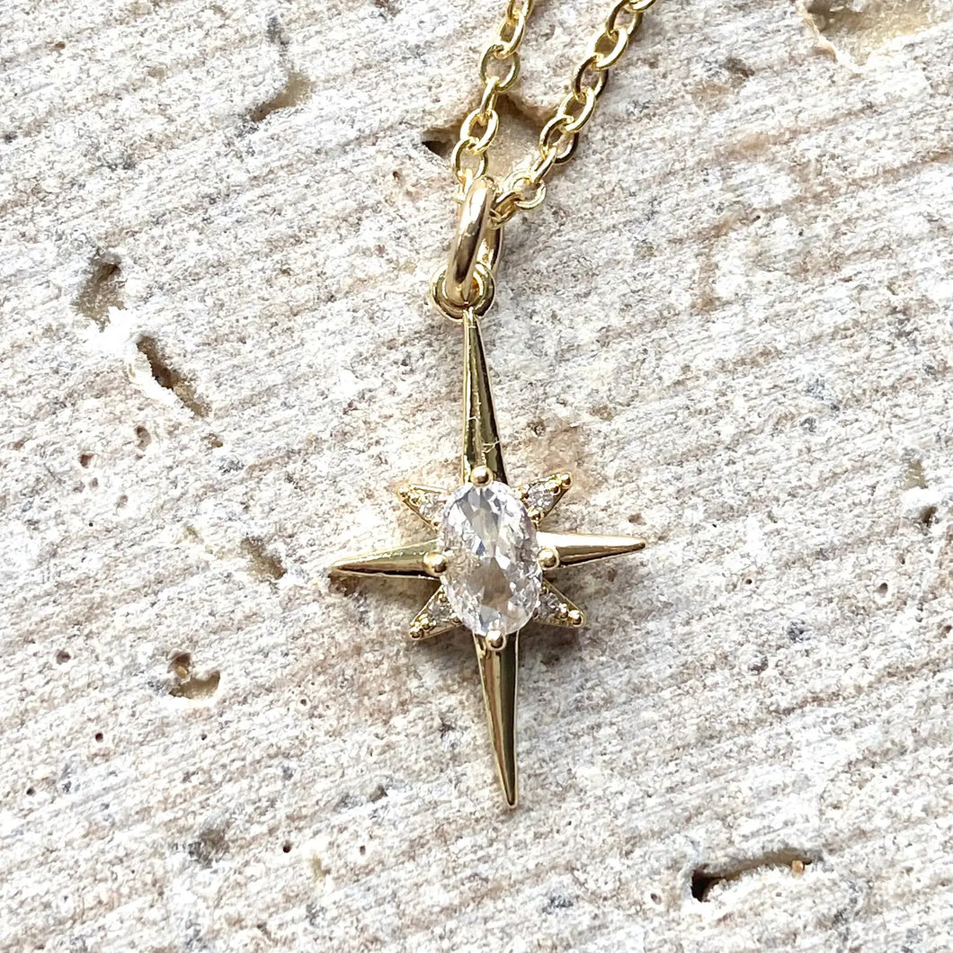 Starburst Simple Gold Necklace