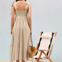 Load image into Gallery viewer, Stripe Tie Strap Sleeveless Maxi Dress
