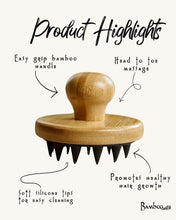 Load image into Gallery viewer, Bamboo + Silicone Scalp &amp; Body Massager
