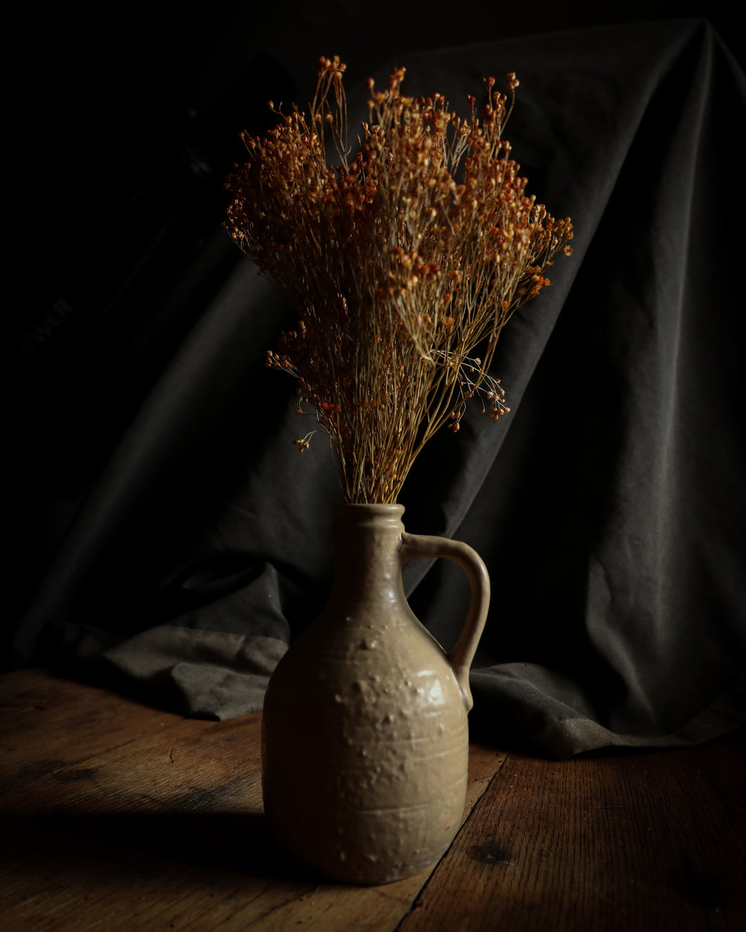 Decorative Stoneware Jug w/ Handle