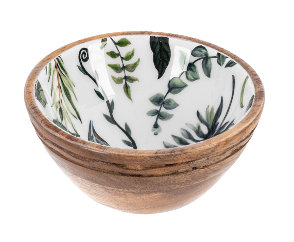 Wood Botanical Mini Bowls