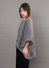 Load image into Gallery viewer, Persephone Shawl Neck Poncho(Grey)
