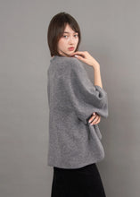 Load image into Gallery viewer, Persephone Shawl Neck Poncho(Grey)
