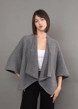 Load image into Gallery viewer, Persephone Shawl Neck Poncho(Grey)
