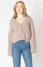 Load image into Gallery viewer, Cuffed Sleeve Textured Cardigan ( Taupe )
