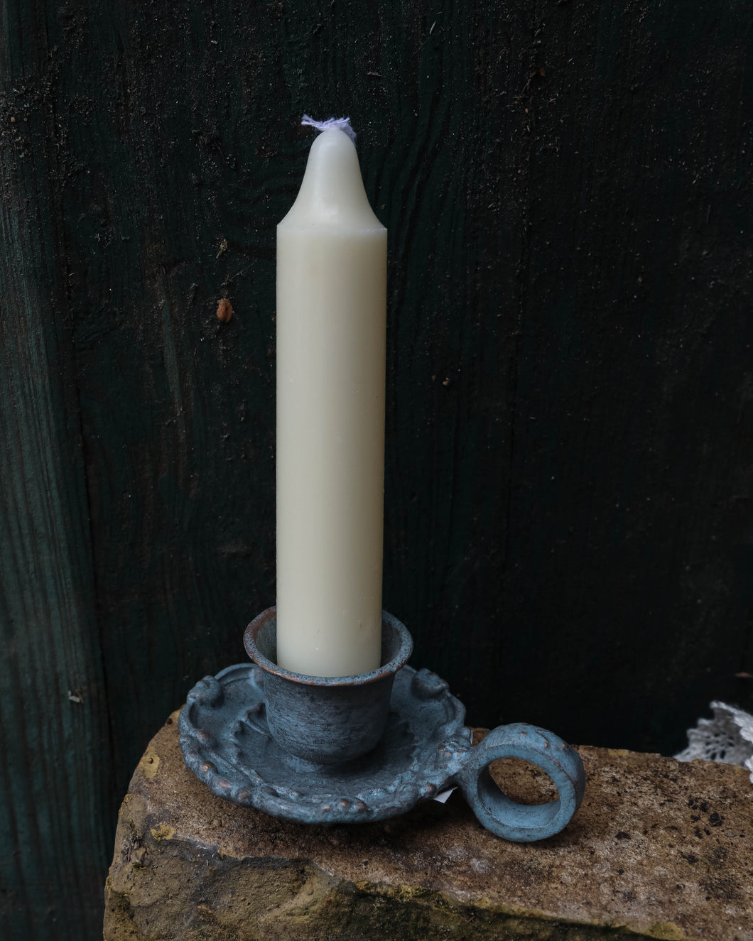 Cast Candle Holder With Ring