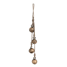 Load image into Gallery viewer, Hanging Metal Jingle Bells W/ Jute Rope

