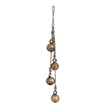 Load image into Gallery viewer, Hanging Metal Jingle Bells W/ Jute Rope
