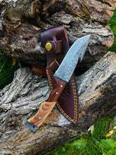 Load image into Gallery viewer, Damascus Steel Guthook Skinning Knife TK-056
