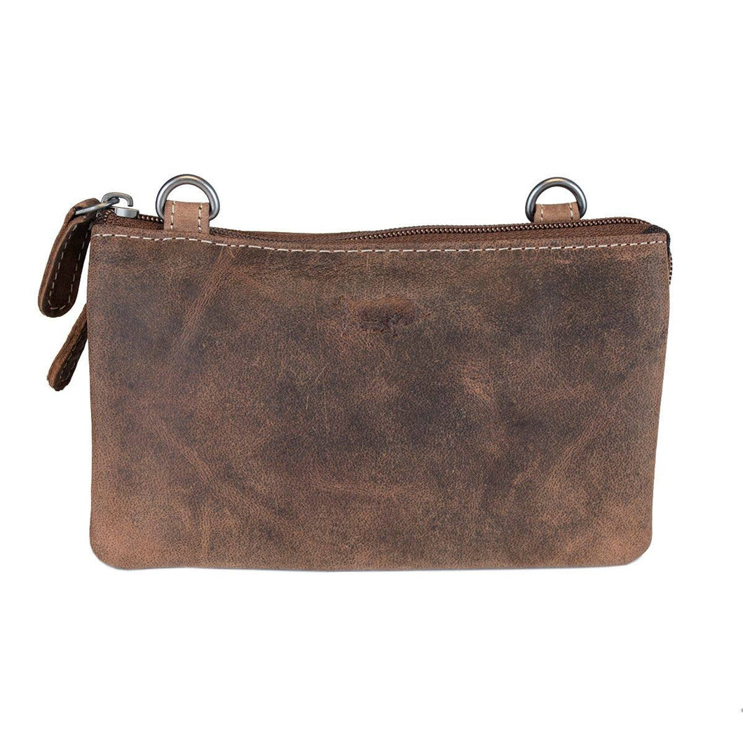 Buffalo Leather Pouch - Purse Bag - Shoulder Bag Cognac