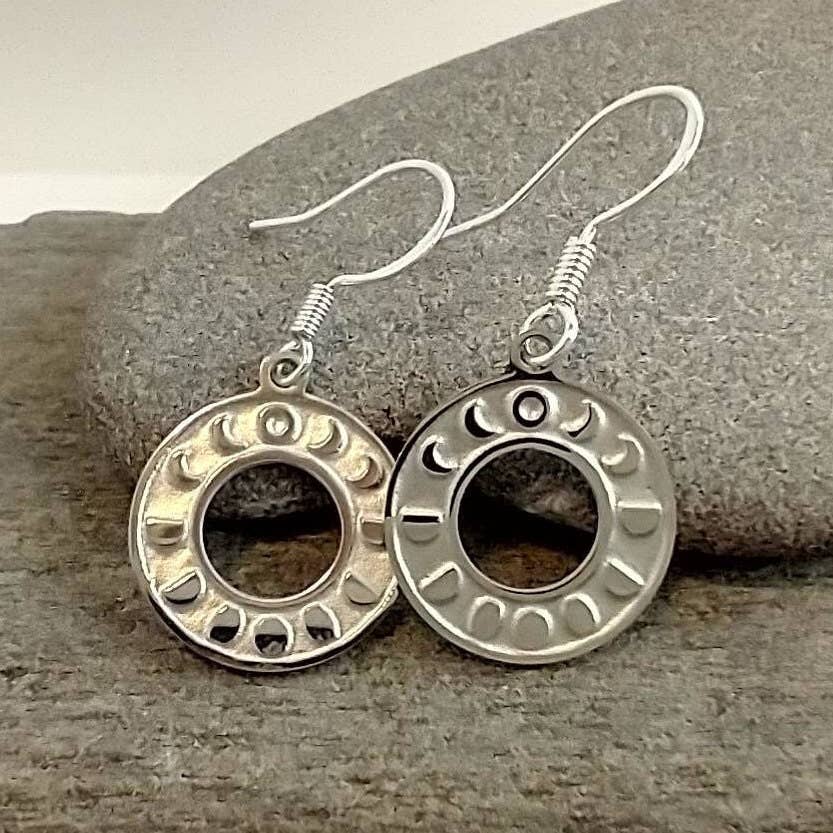 Tiny Moon Phase Earrings