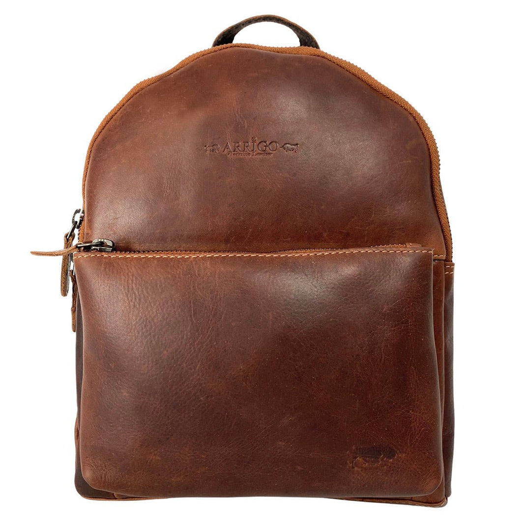 Small Leather Ladies Backpack Cognac